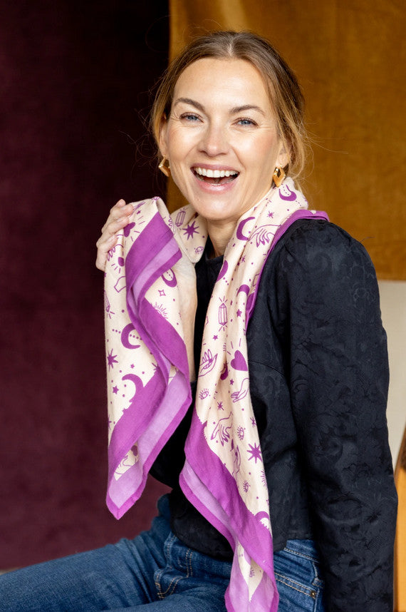 Big foulard Latika Karma - Macadamia — Apaches collections , Lyon