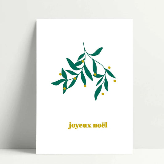 Carte Joyeux Noël - Vert/doré — Poussière des rues , Lyon