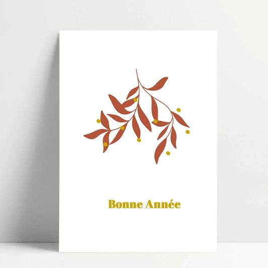 Carte Bonne année - Rouge/doré — Poussière des rues , Lyon