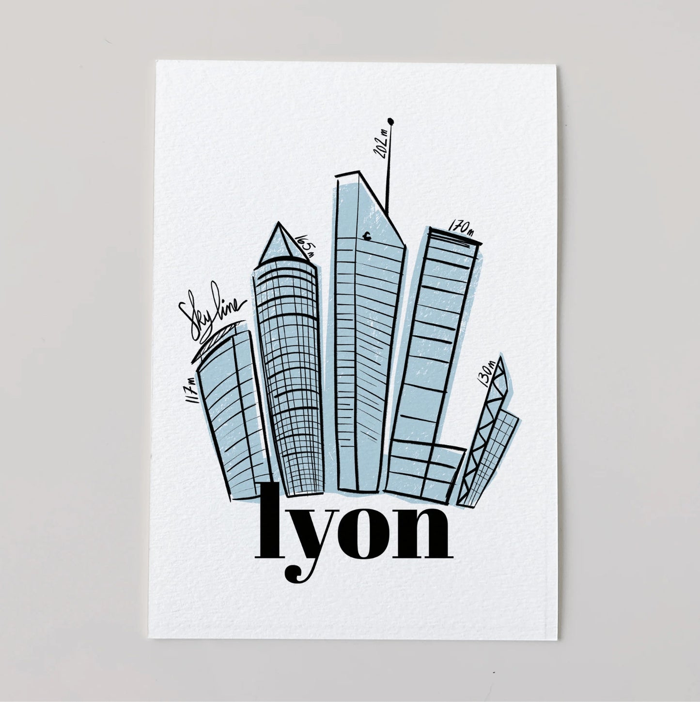 Carte - Skyline Lyon — Piponino , Lyon