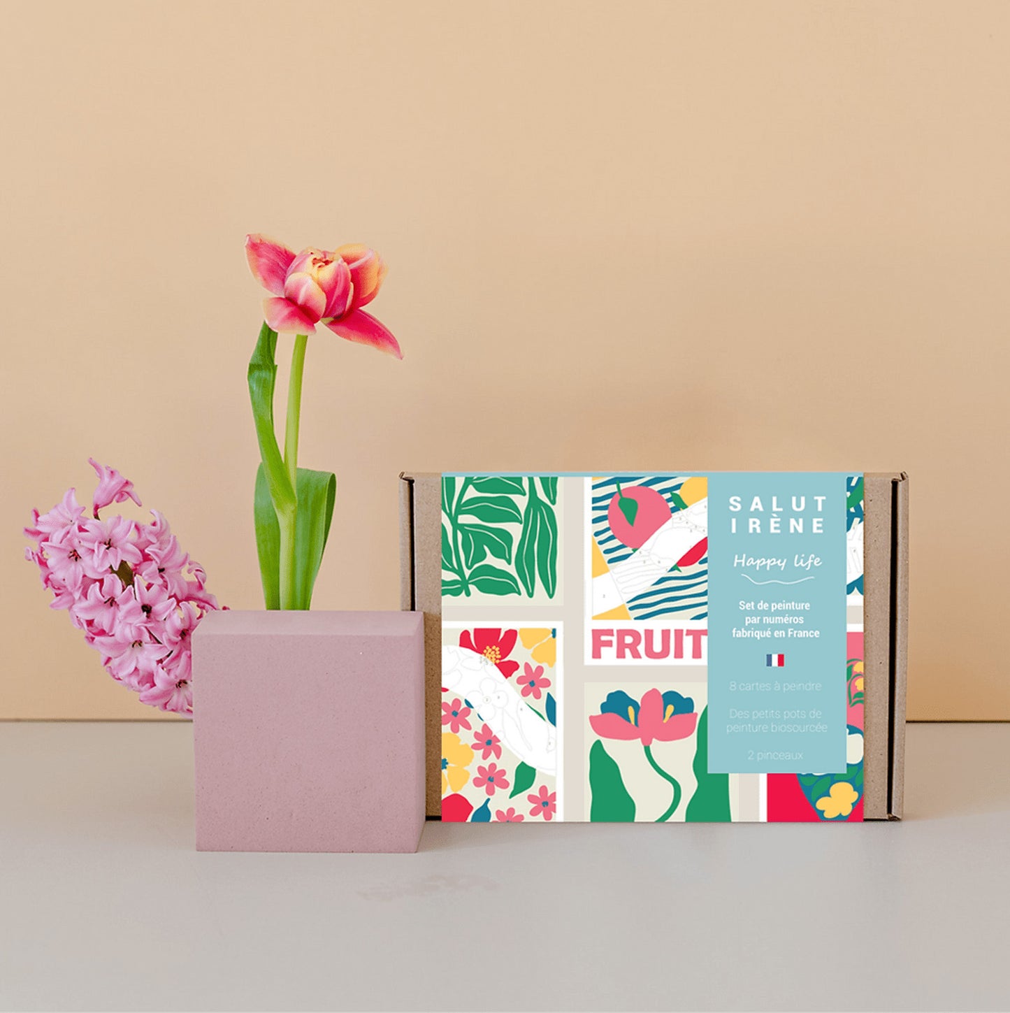 Kit de peinture au numéro 8 cartes - Happy life — Salut Irène , Lyon