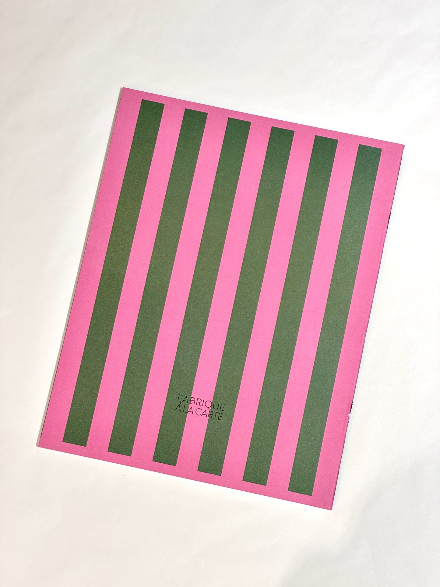 Carnet Fabrique - Ligné rose/vert — A-Journal , Lyon