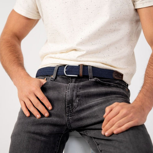 Ceinture tressée élastique T1 - Bleu ardoise — Billybelt , Lyon