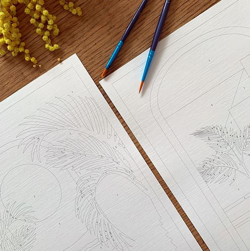 Kit de peinture au numéro 4 cartes - Dans la chambre de bébé — Salut Irène , Lyon