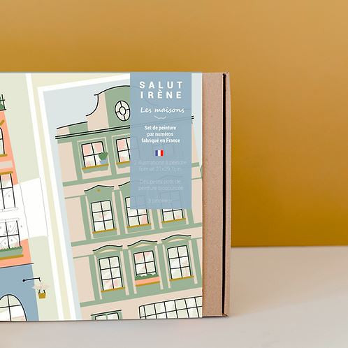 Kit de 2 peintures au numéro A4 - Les maisons — Salut Irène , Lyon