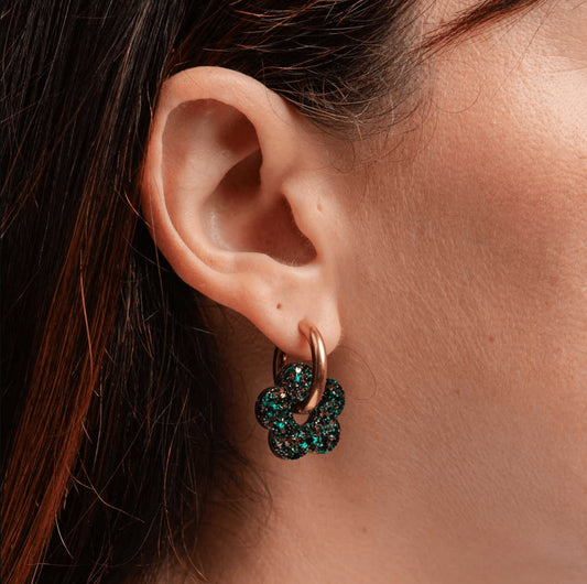 Créoles fleurs - Vert champagne — Les nicolettes , Lyon