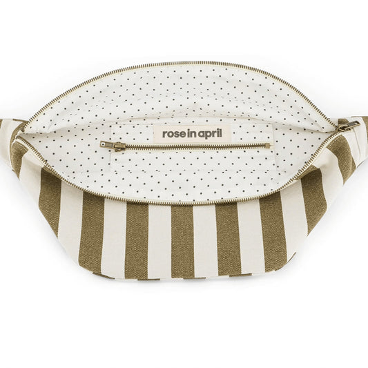 Sac banane rayé - Olive/greige — Rose in April , Lyon