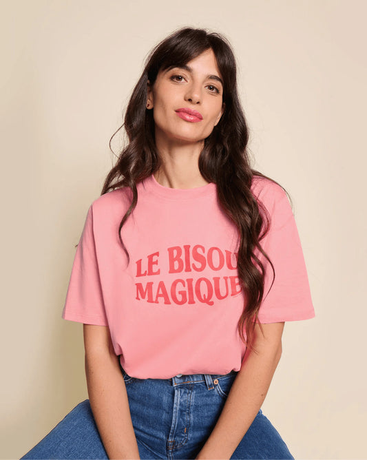 T-shirt Le bisou magique - Framboise - Taille L — Émoi émoi , Lyon