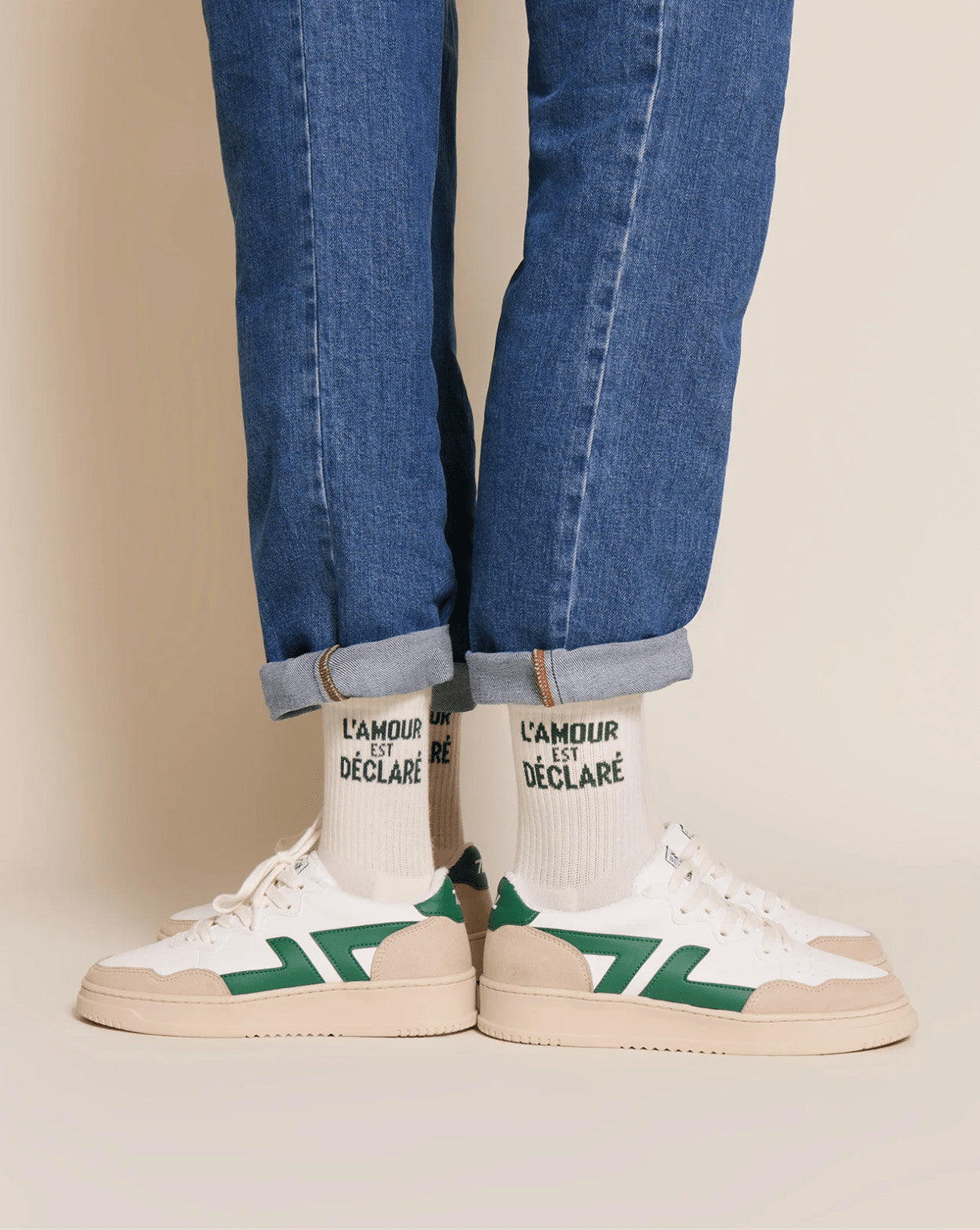 Chaussettes L'amour est déclaré - Crème - Taille 42/46 — Émoi émoi , Lyon