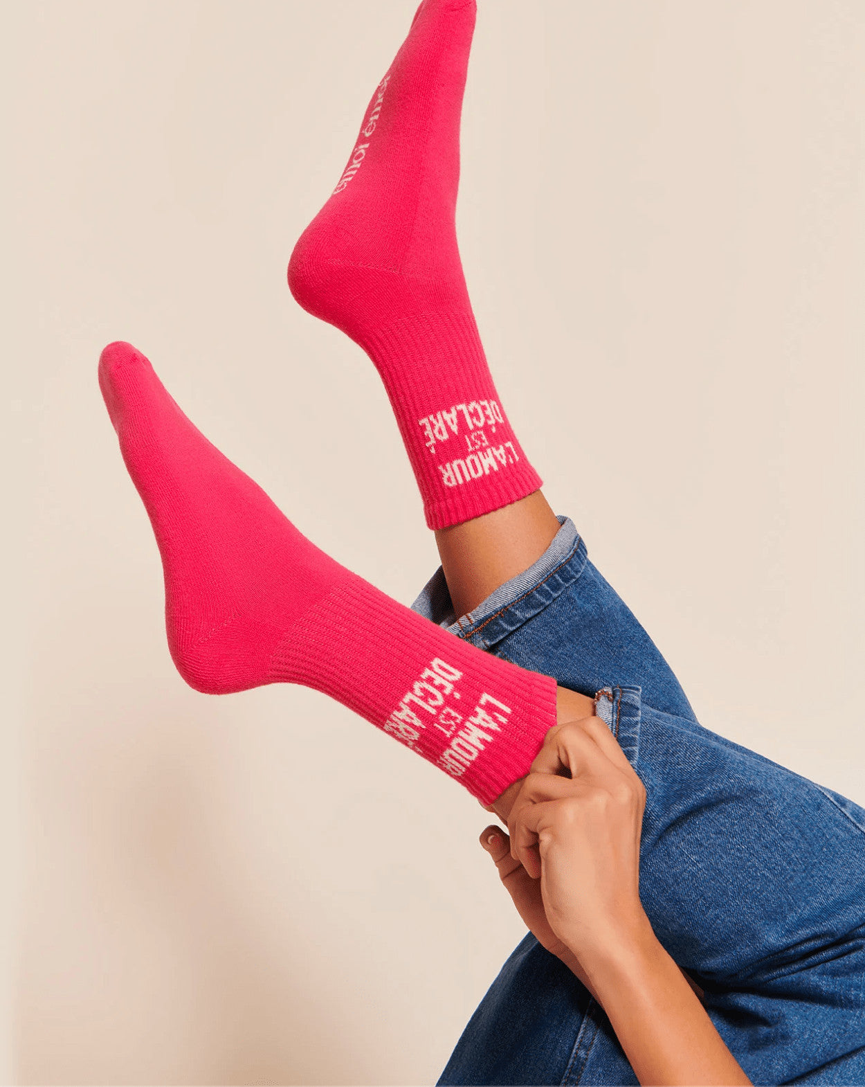 Chaussettes L'amour est déclaré - Rose - Taille 36/41 — Émoi émoi , Lyon