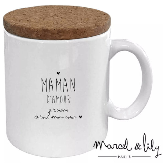 Mug avec couvercle Maman d'amour je t'aime — Marcel & Lily , Lyon