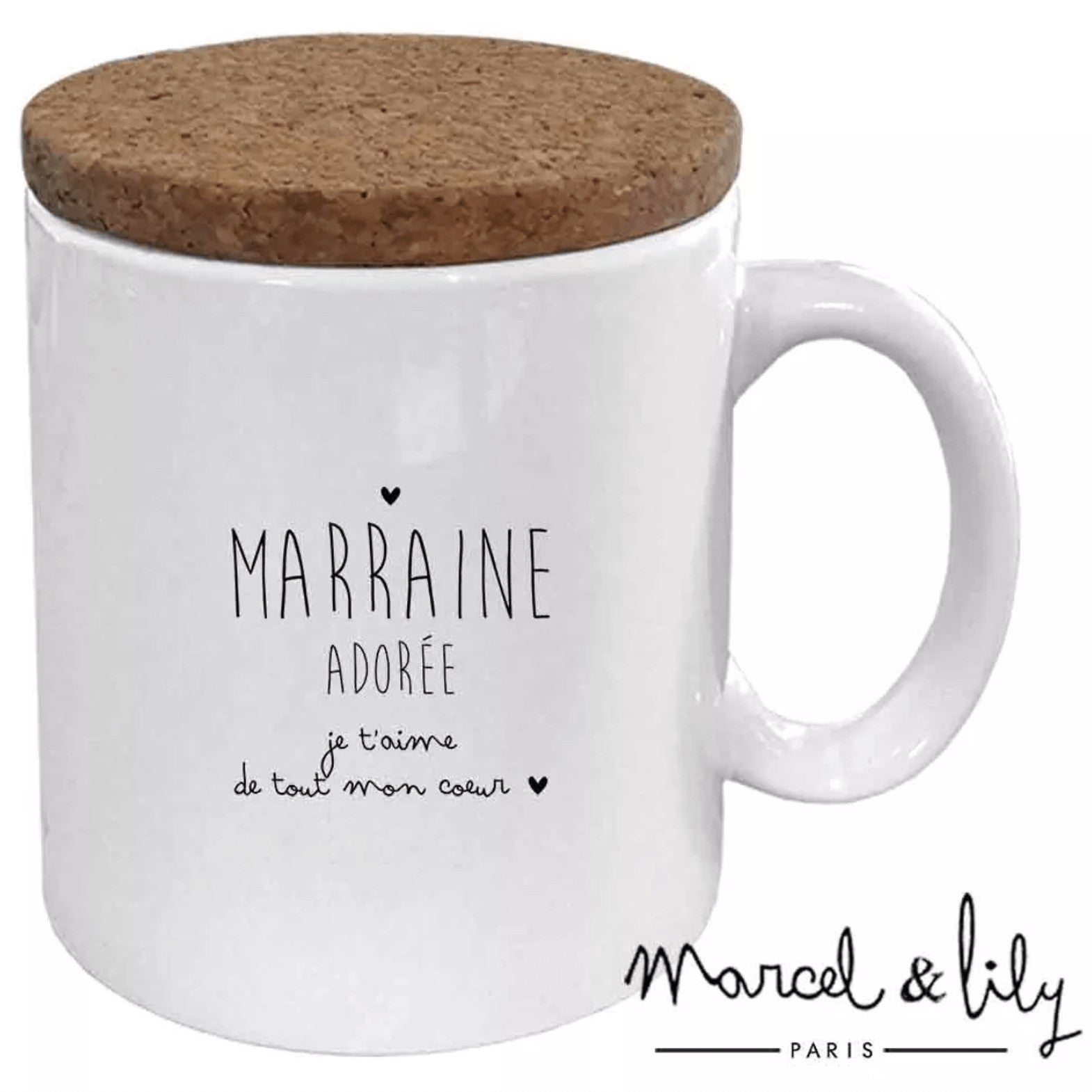 Mug avec couvercle Marraine adorée je t'aime — Marcel & Lily , Lyon
