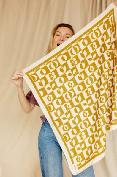 Big foulard Palika - Damier tobacco — Apaches collections , Lyon