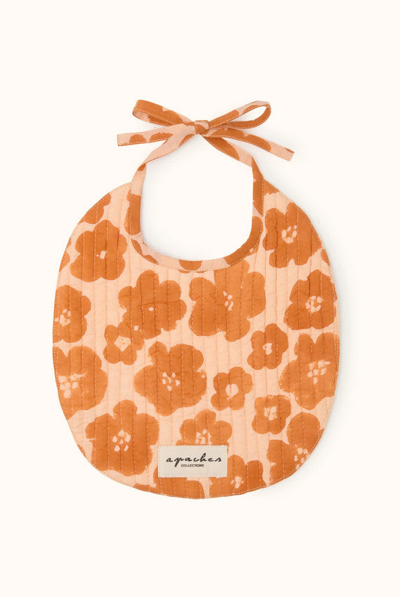 Bavoir Shampa Flora bold - Orange — Apaches collections , Lyon