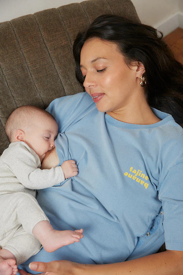 T-shirt d'allaitement Vintage p'allaite sky blue - Taille S — Tajinebanane , Lyon