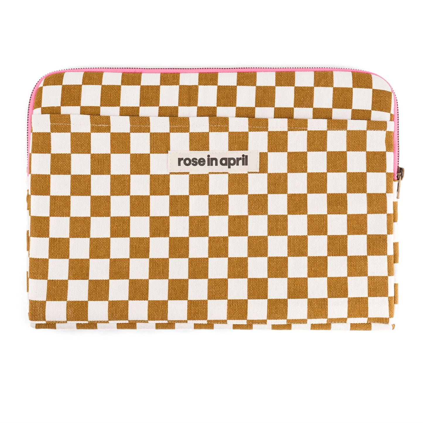Housse d'ordinateur Octave - Damier caramel — Rose in April , Lyon