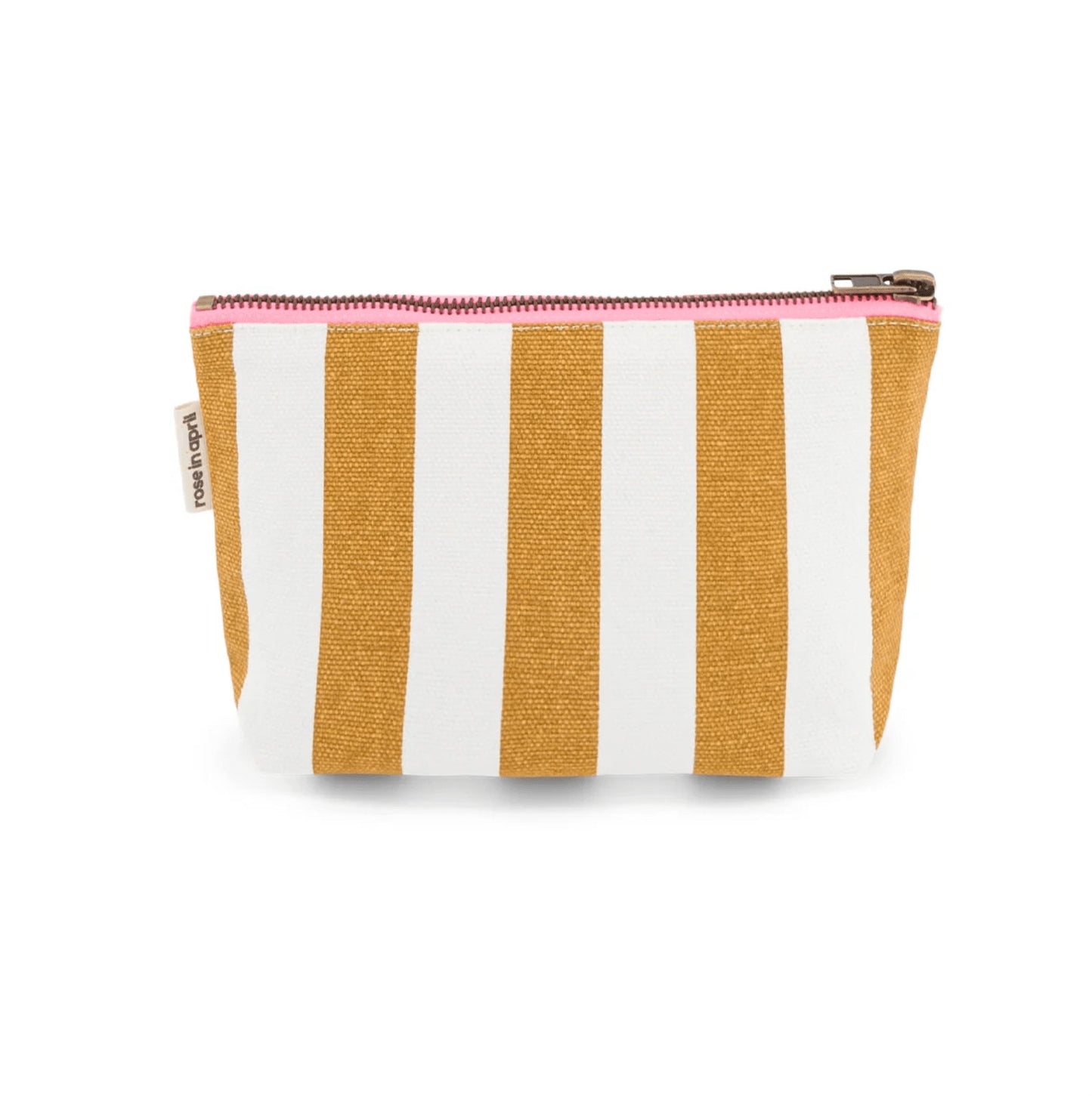 Trousse Sofia - Rayure caramel/écru — Rose in April , Lyon