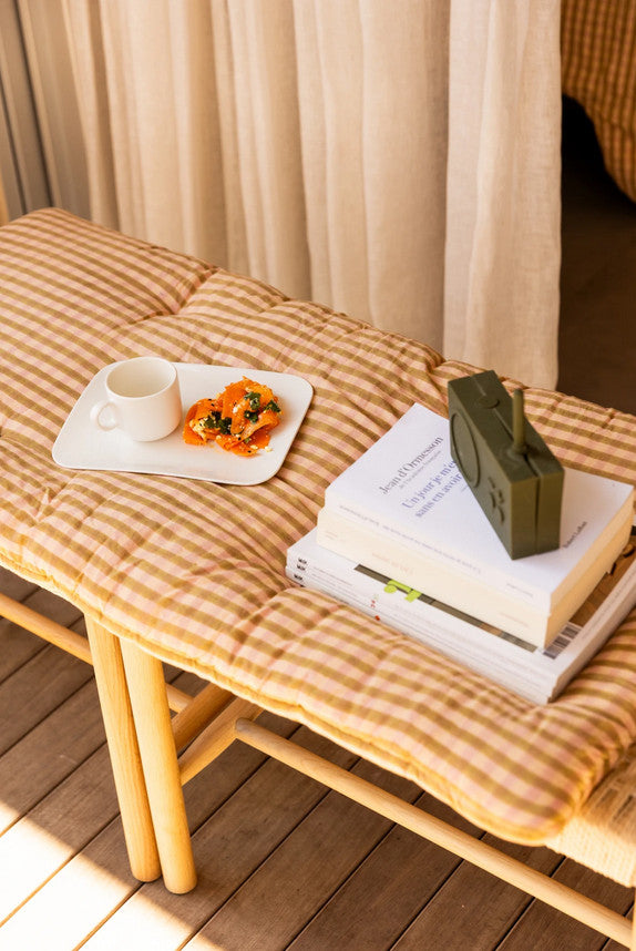 Matelas d'assise Rani - Faïence olive — Apaches collections , Lyon