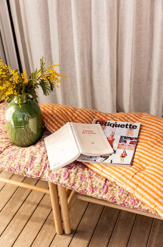 Matelas d'assise Rani - Champêtre aubergine — Apaches collections , Lyon