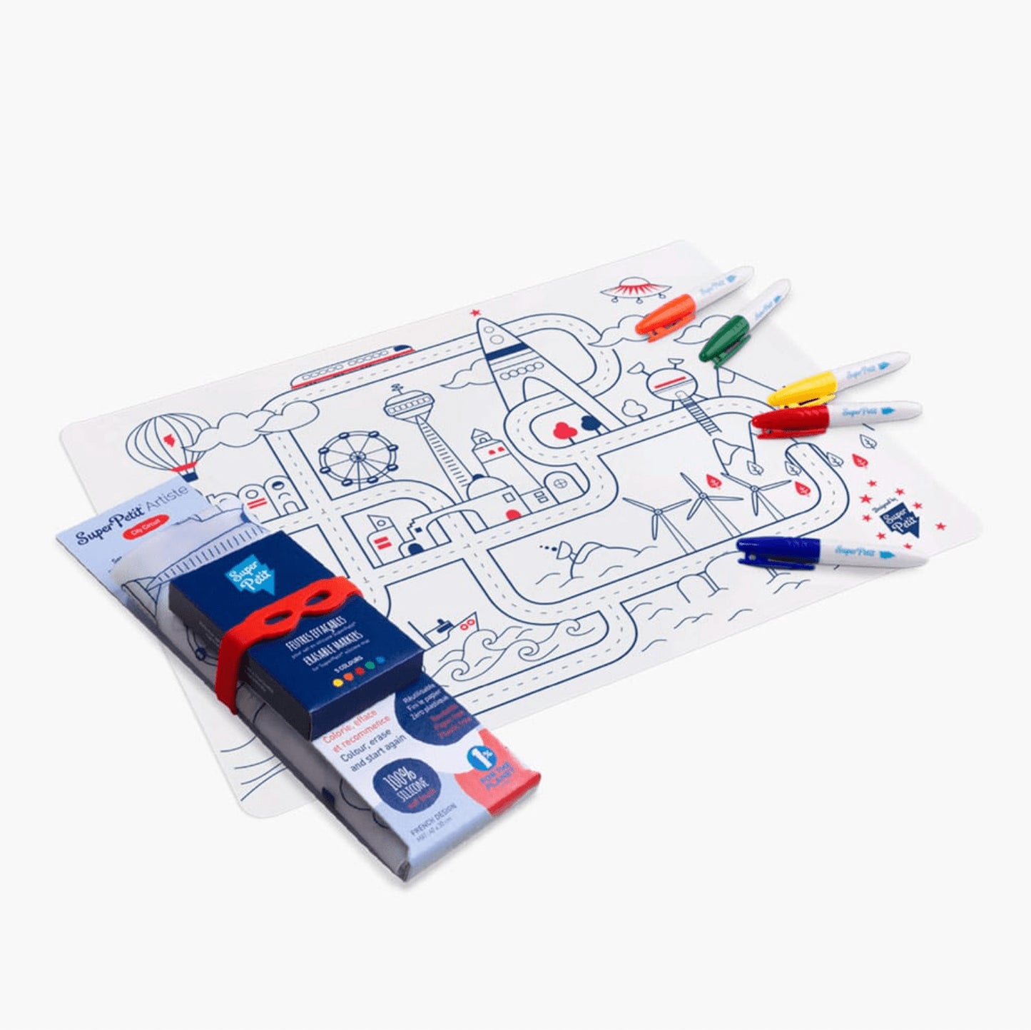 Set en silicone à colorier + 5 feutres - Circuit — Super Petit , Lyon