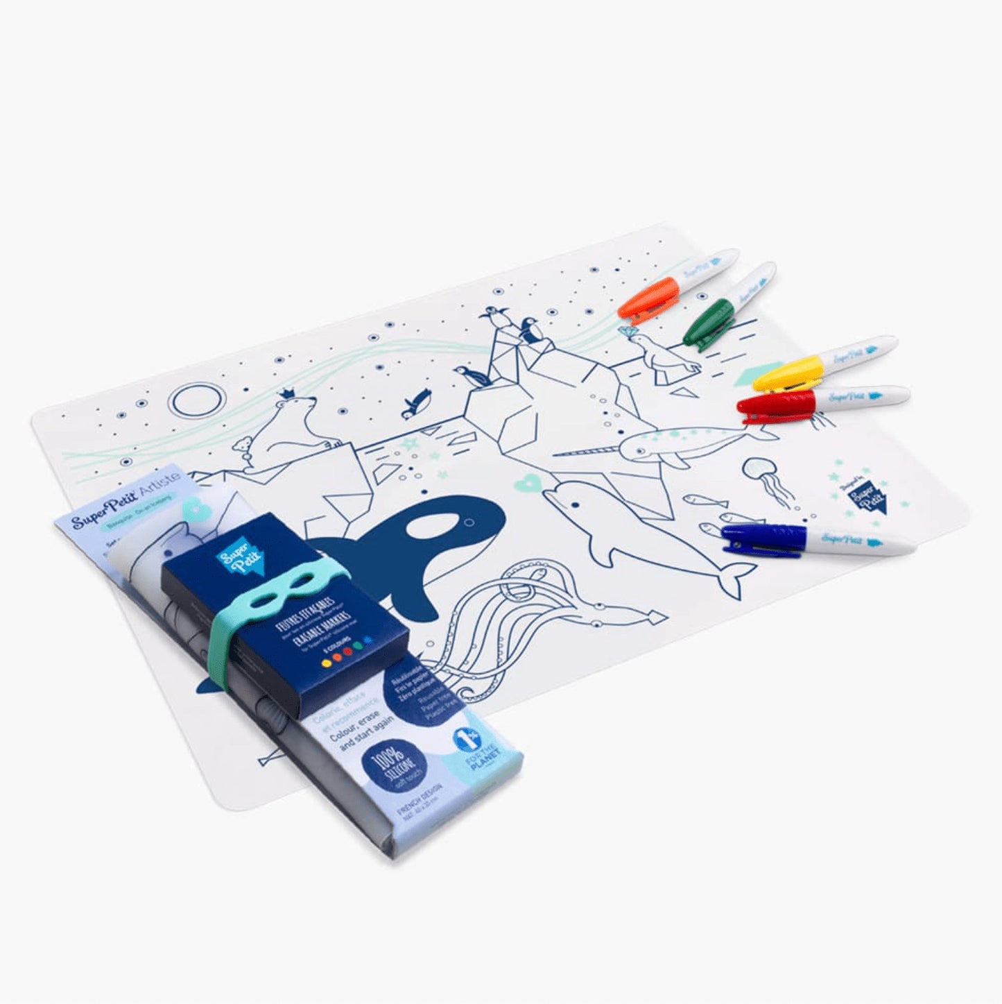 Set en silicone à colorier + 5 feutres - Sur la banquise — Super Petit , Lyon