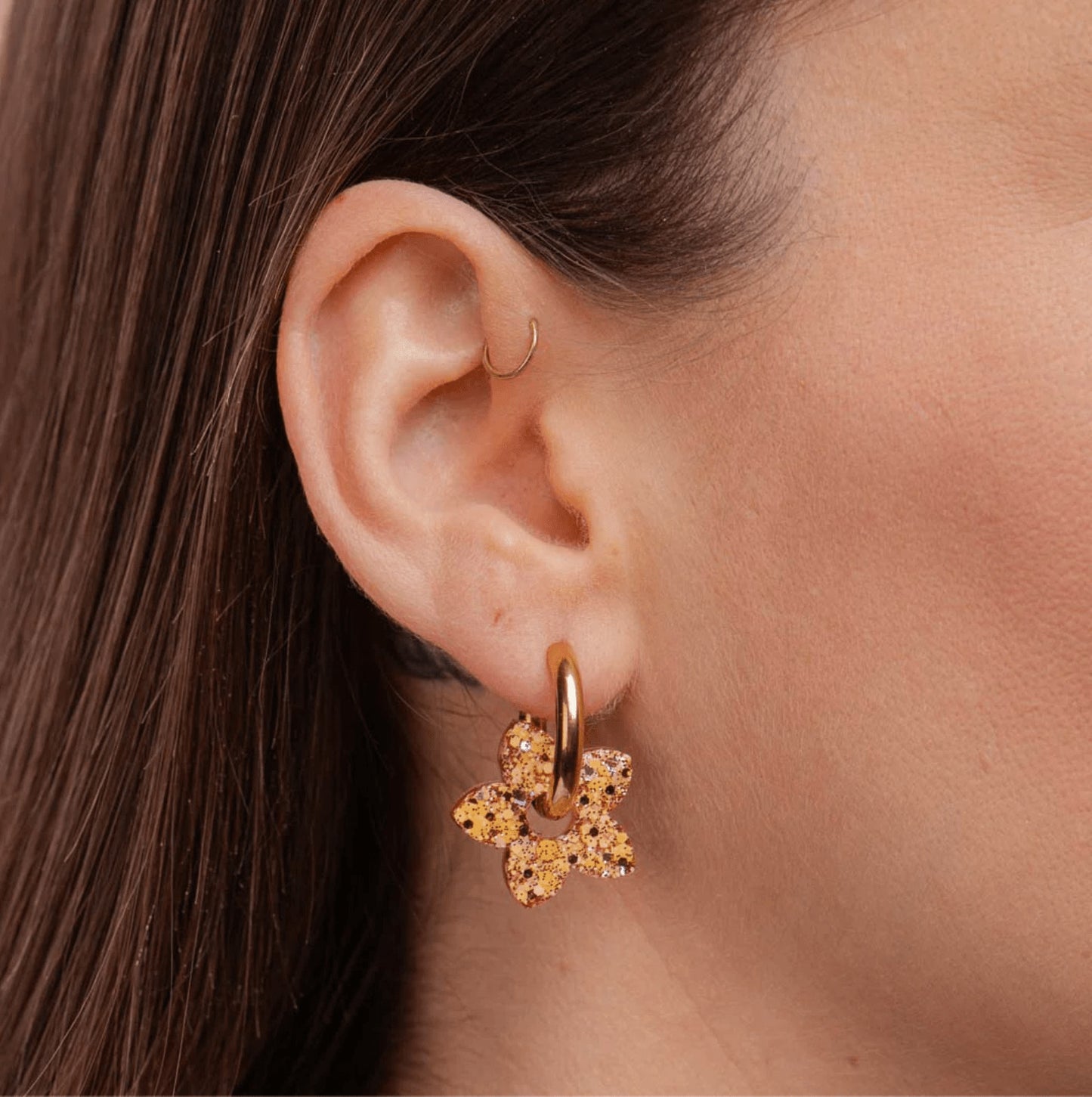 Créoles tiarés - Pêche/champagne — Les nicolettes , Lyon