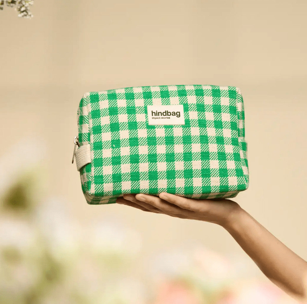 Trousse de toilette Leon - Vichy vert — Hindbag , Lyon