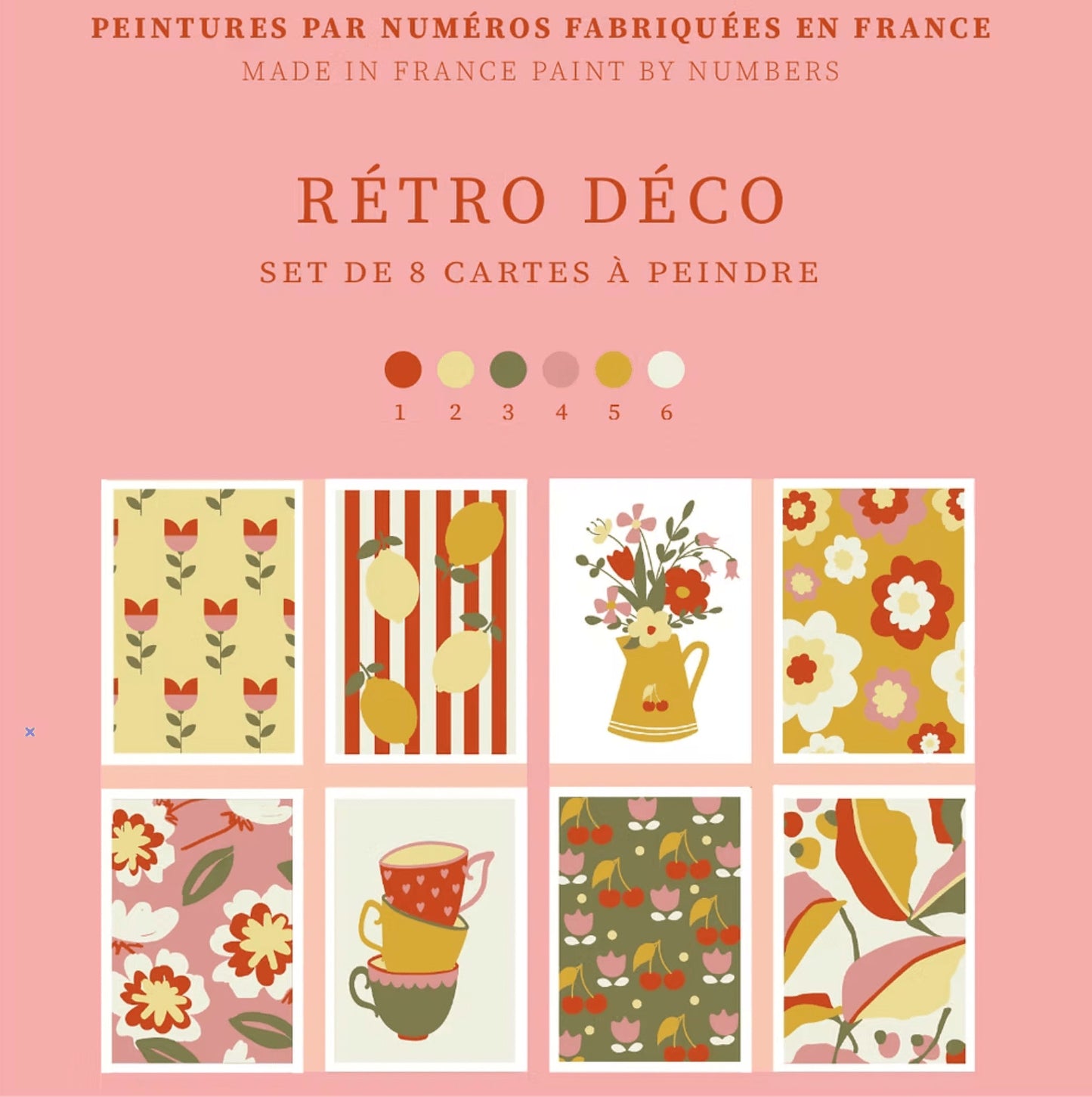 Kit de peinture au numéro 8 cartes - Rétro déco — Salut Irène , Lyon