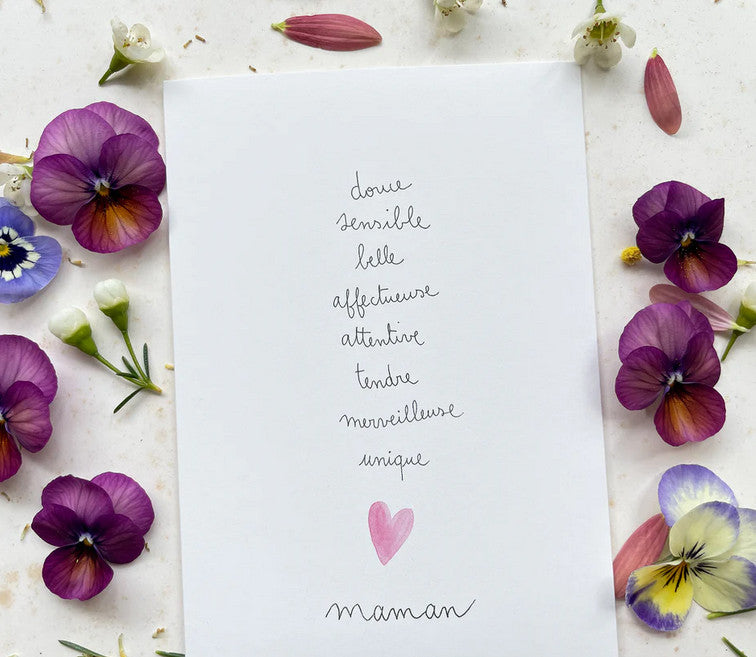 Carte et enveloppe Liste - Maman — Papillonnage , Lyon