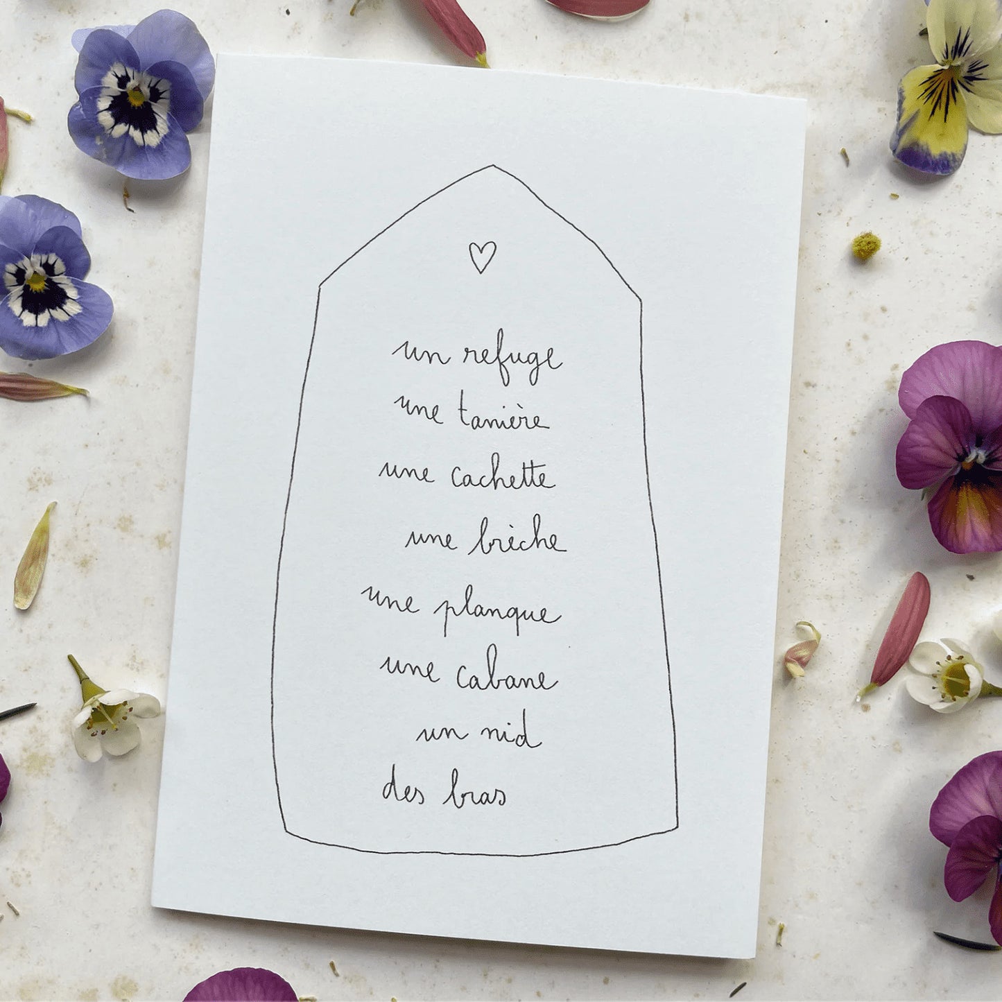 Carte et enveloppe Refuge — Papillonnage , Lyon