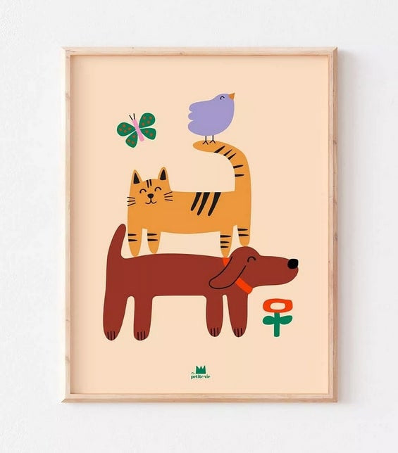 Affiche A3 - Chien et chat — Ma petite vie , Lyon
