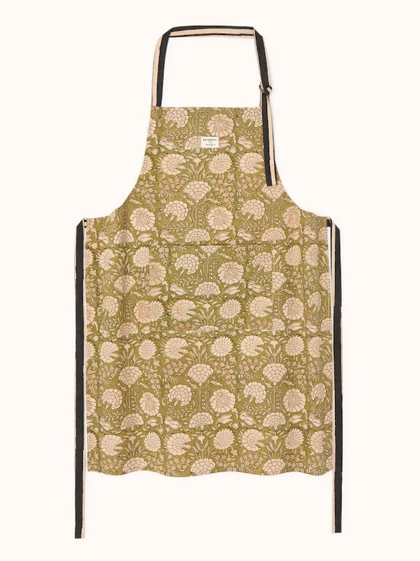 Tablier Dahl - Pallavi olive — Apaches collections , Lyon