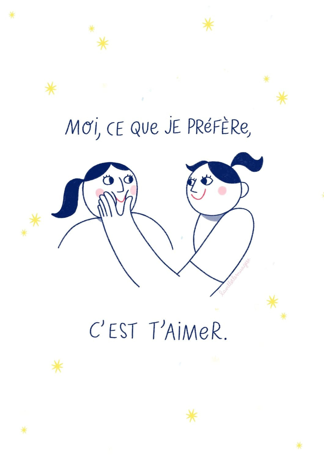 Carte double Bisous doux - Femmes — Lavilletlesnuages , Lyon