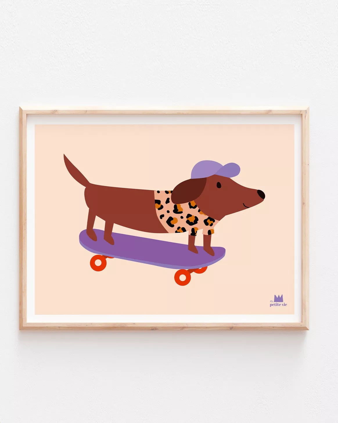 Affiche A3 - Chien skateur - casquette — Ma petite vie , Lyon
