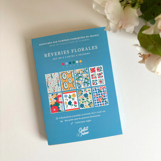 Kit de peinture au numéro 8 cartes - Rêveries florales — Salut Irène , Lyon