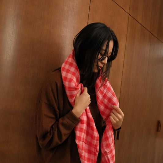 Grand lange Bianca - Vichy red/pink