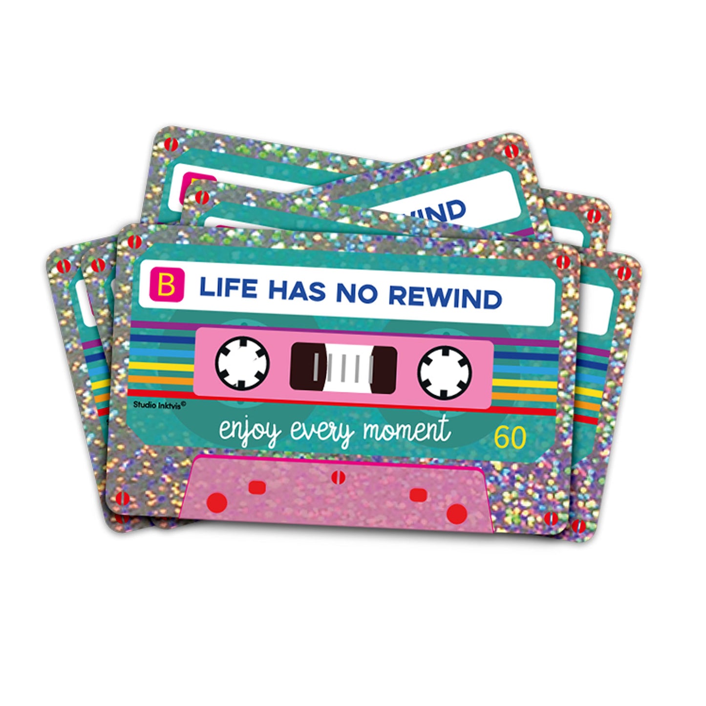 Sticker pailleté Cassette