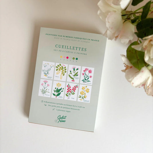 Kit de peinture au numéro 8 cartes - Cueillettes — Salut Irène , Lyon
