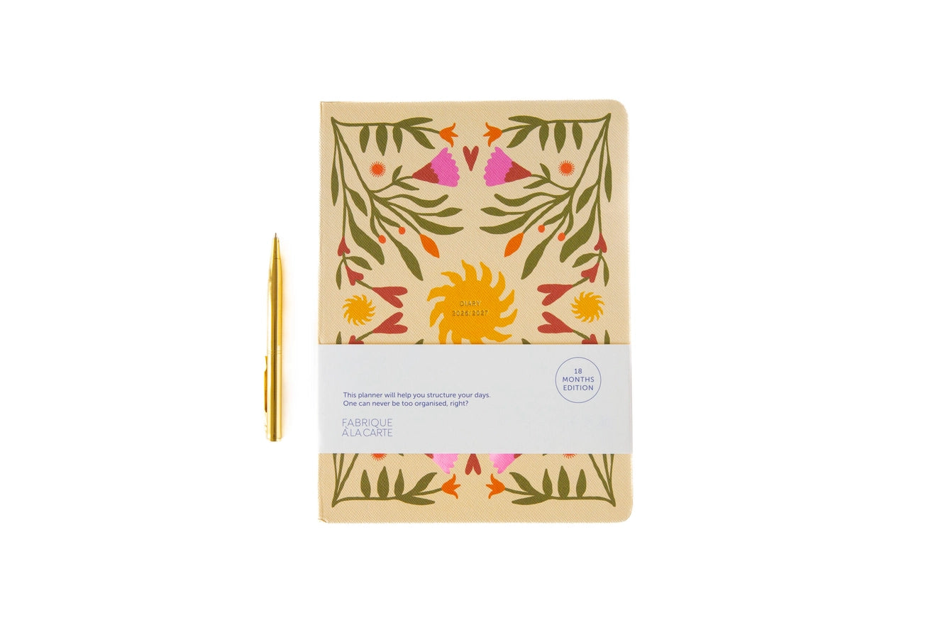 Agenda scolaire 18 mois 2026/2027 - Sun beige