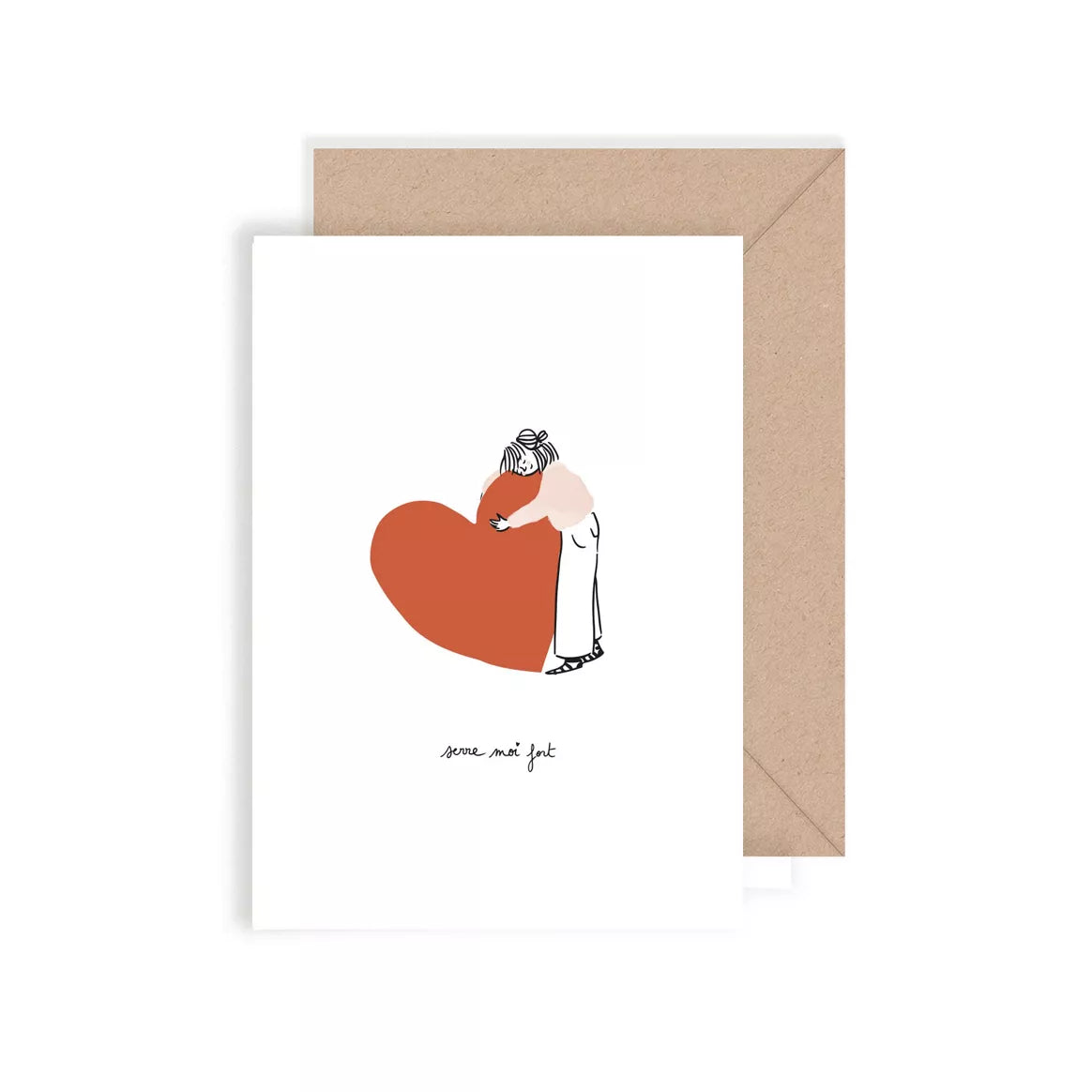 Carte double Serre moi fort