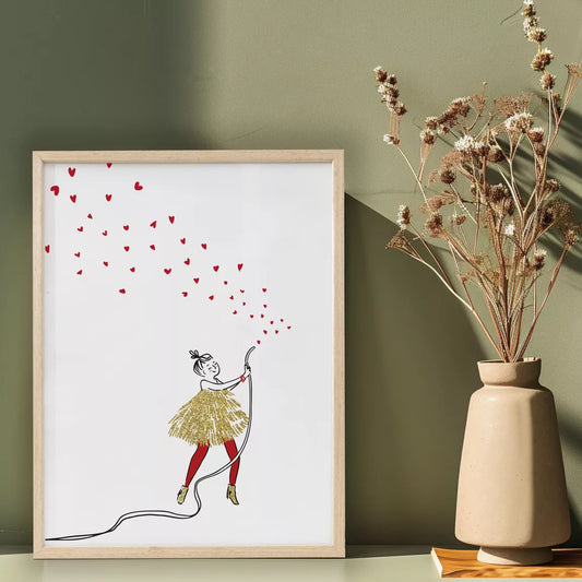 Affiche A5 - Jet de coeurs