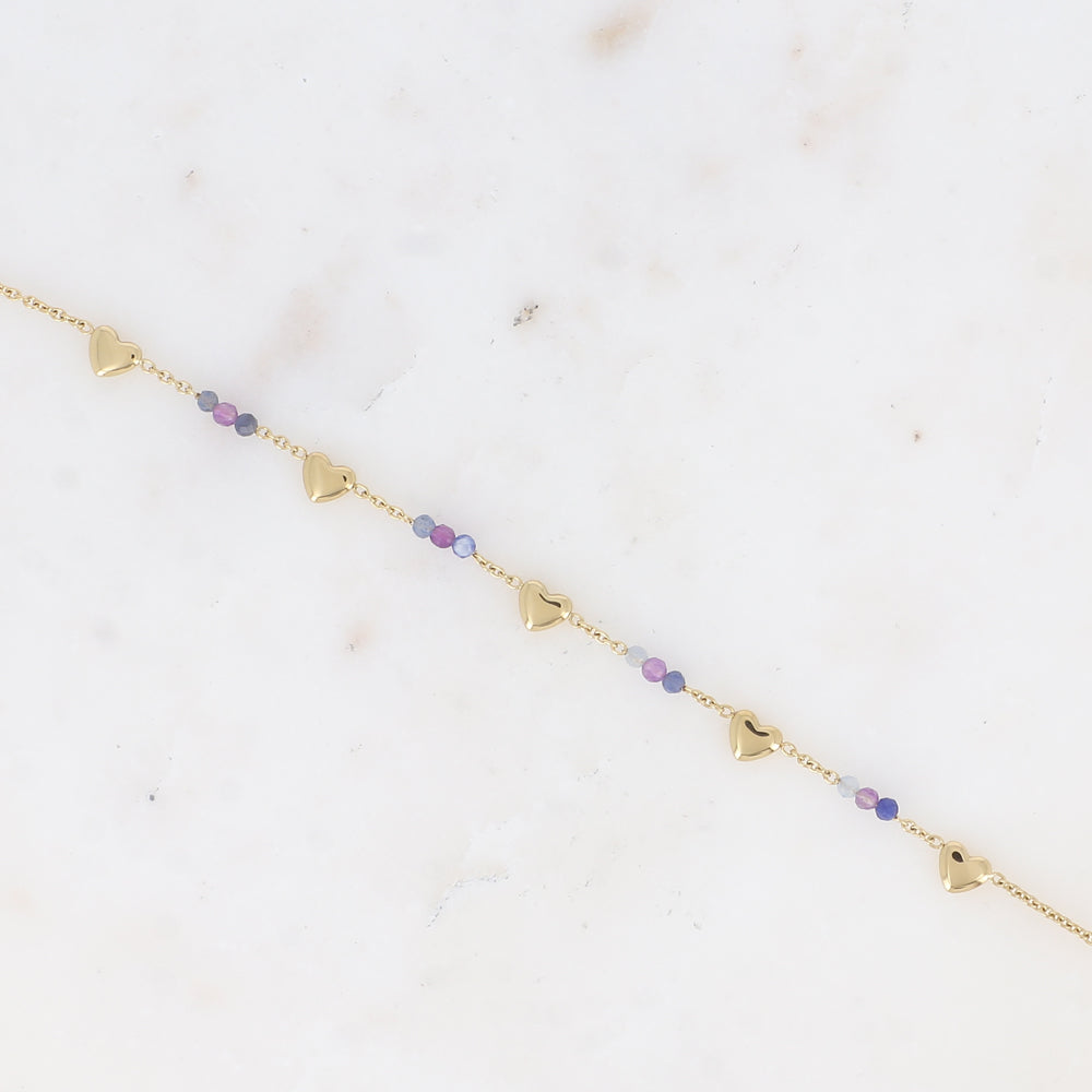 Bracelet Nira - Doré/Sodalite