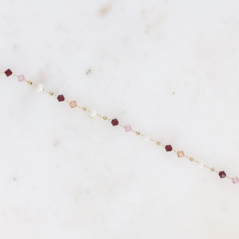 Bracelet Mora - Doré/prune