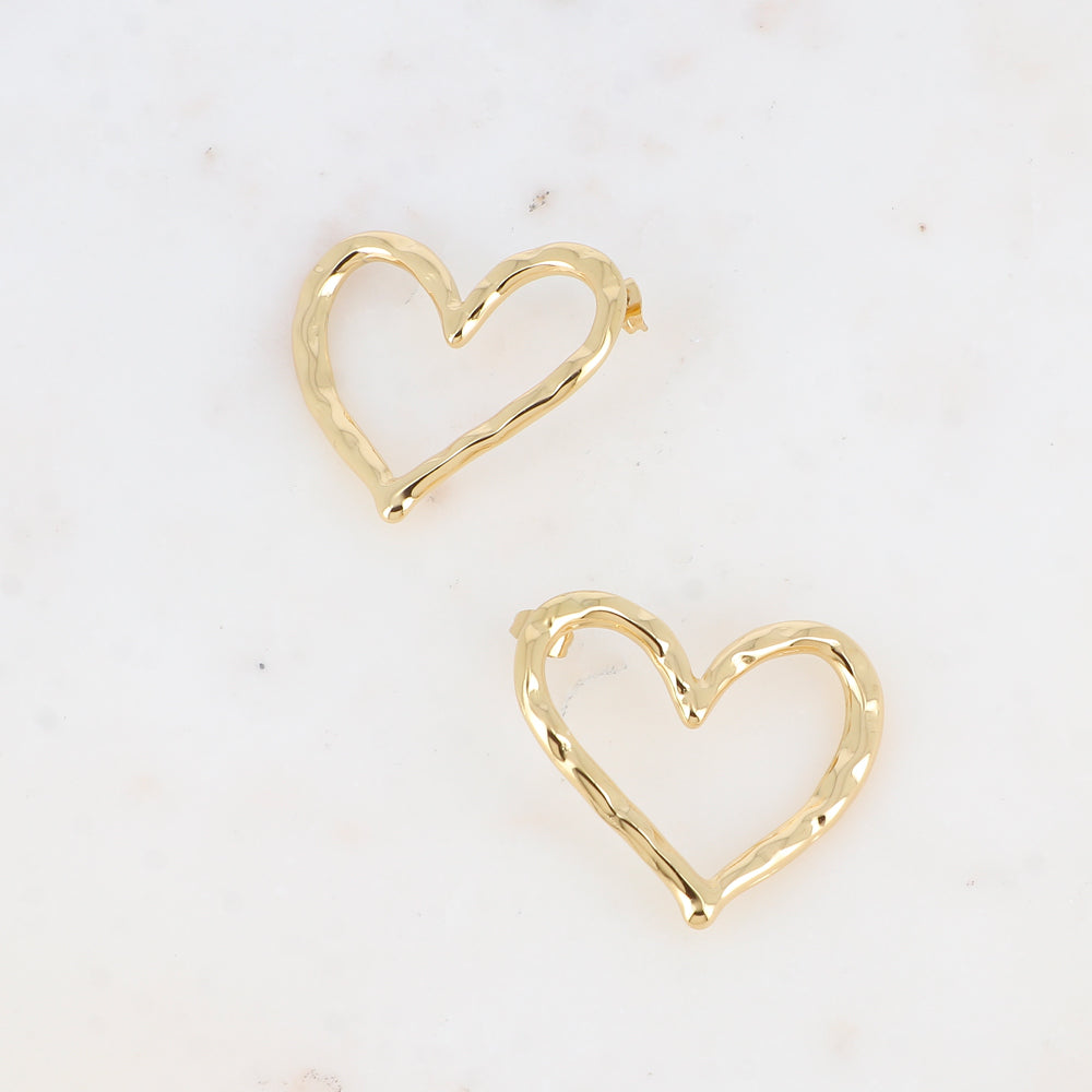 Boucles puces Heart - Doré