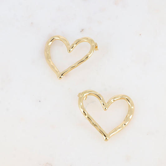 Boucles puces Heart - Doré