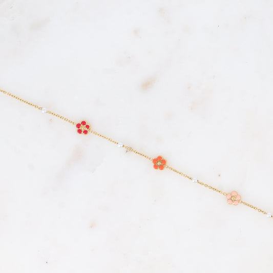 Bracelet Dory - Doré/rouge/orange