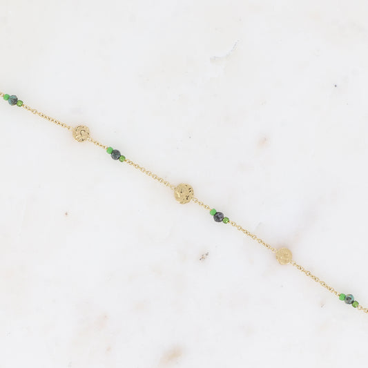 Bracelet Aely - Turquoise africaine (vert/bleu)