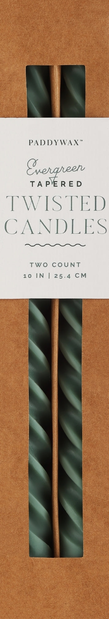 Lot de 2 bougies torsadées vertes - Cypress and Fir