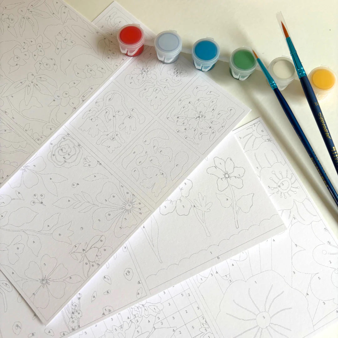 Kit de peinture au numéro 8 cartes - Rêveries florales — Salut Irène , Lyon