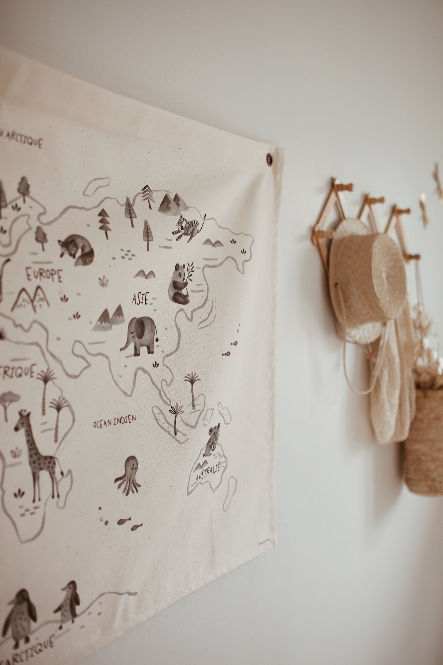 Carte du monde sur canvas — Rose in April , Lyon